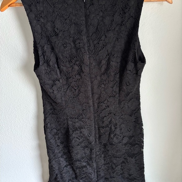 Quiet Luxury Nicole Miller Black Lace Dress with feather details in size 2 - Picture 6 of 10